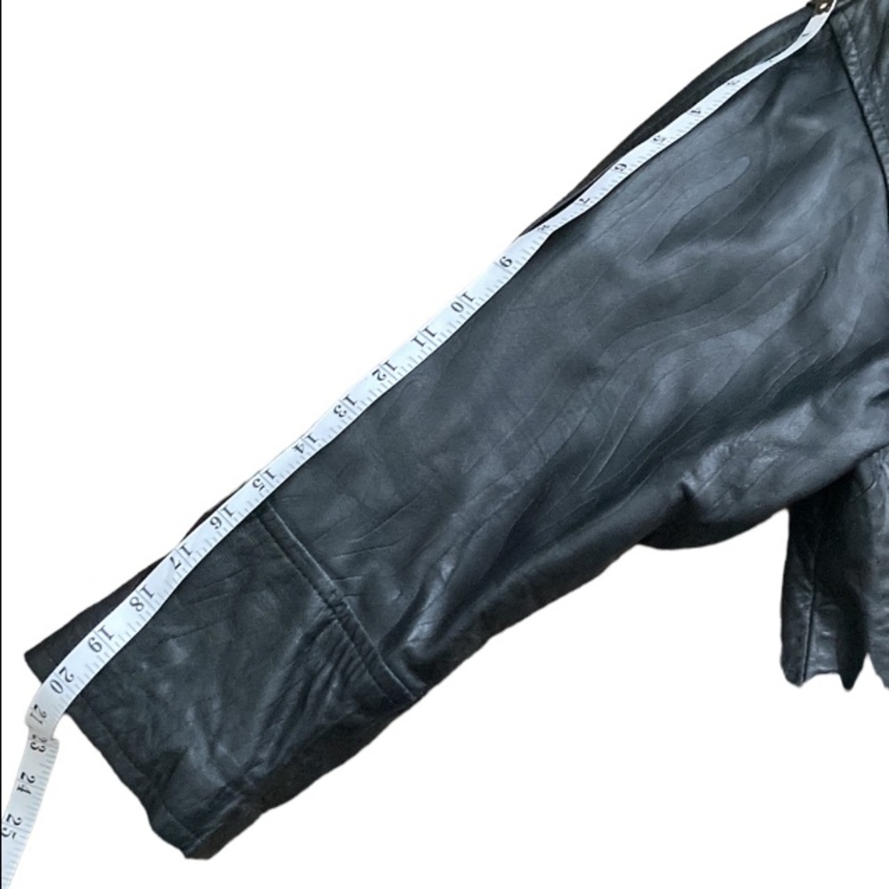 Artemis Black Leather Jacket Coat Sz M - Picture 8 of 9